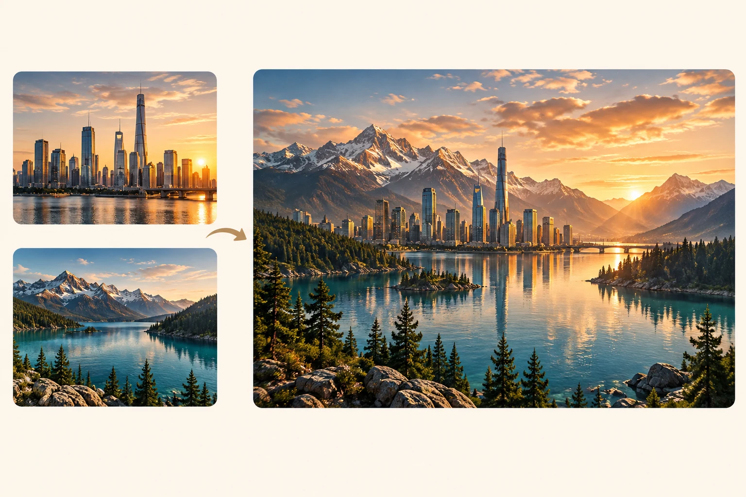 City-to-Nature Journey - AI generated landscape by AI Image Blender