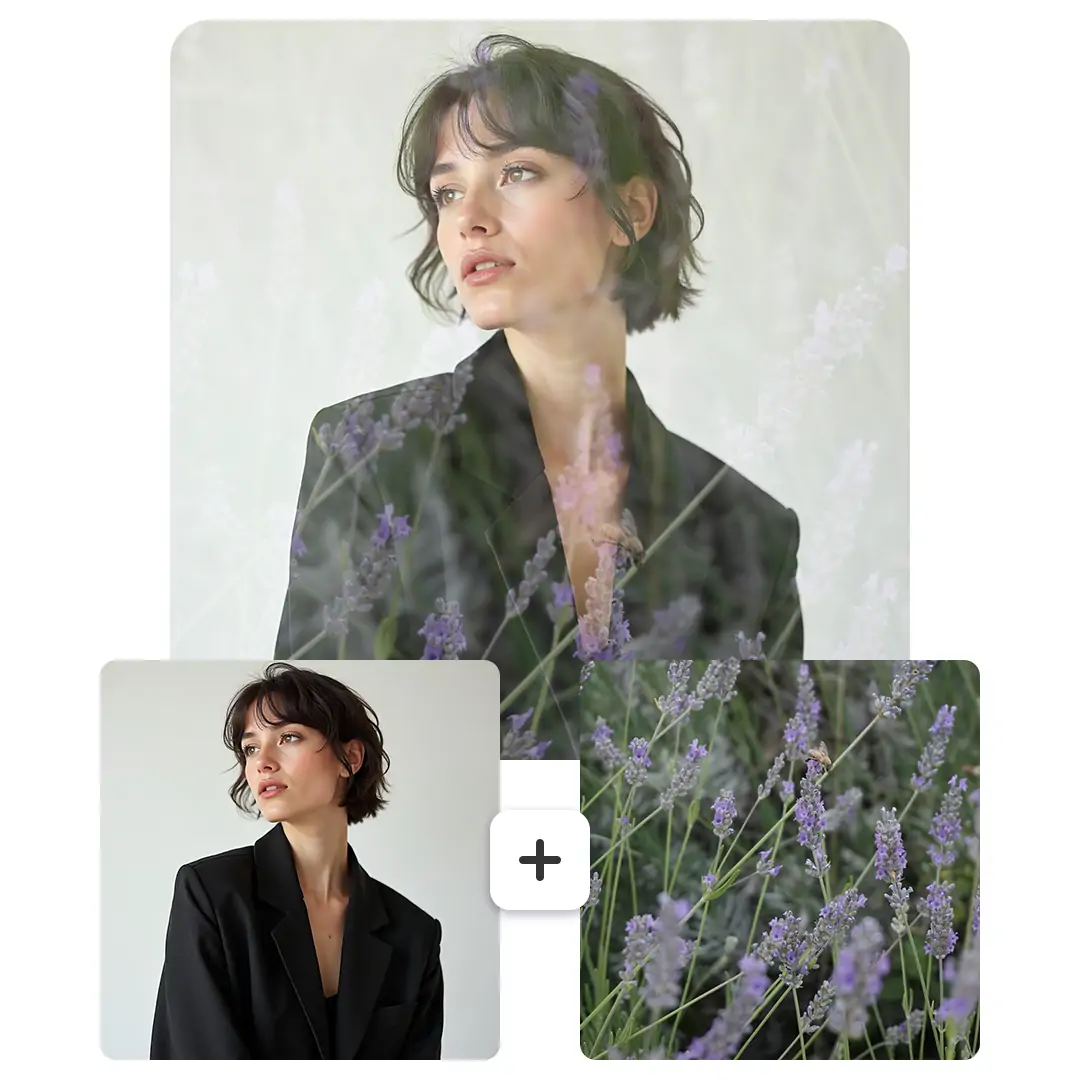 Collage-style showcase image from AI Image Blender