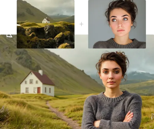 Portrait Double Exposure Blend - AI generated portrait by AI Image Blender